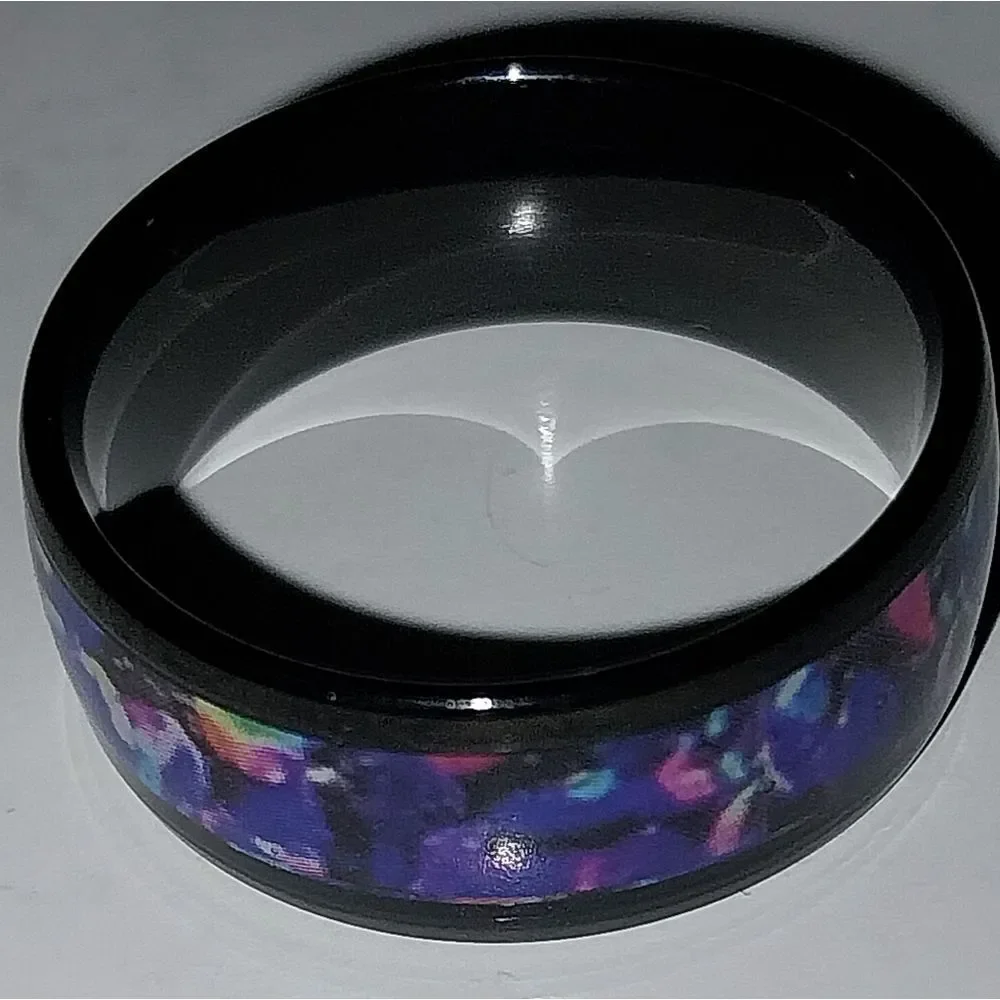 Black Opal Inlay Ring sz 8